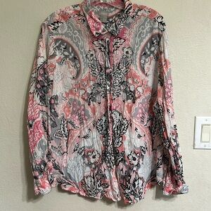 Chicos twisted wrinkled shirt XL